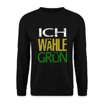 Ich Wähle Grün – Bundestagswahl 2021 Die Grünen - Unisex Pullover - Schwarz - Vorne - Alina (178cm) & Michal (187cm)