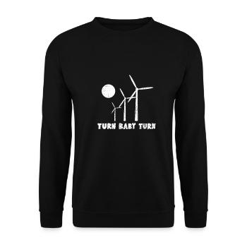 Wind turbines Wind power Wind turbine Electricity - Unisex Sweatshirt - black - Front - Alina (178cm) & Michal (187cm)