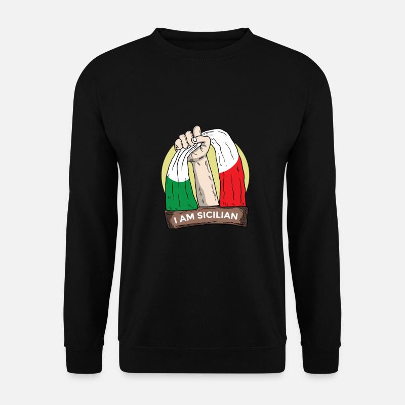 Sizilien Italien Mittelmeer Insel - Unisex Pullover - Schwarz