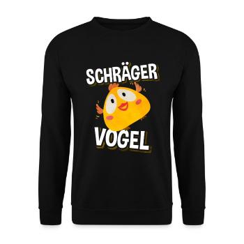 Lustiger Spruch Schräger Vogel Geschenk - Unisex Pullover - Schwarz - Vorne - Alina (178cm) & Michal (187cm)