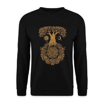 Yggdrasil Arbre de Vie Viking Symbole nordique - Sweat-shirt Unisexe - noir - Devant - Alina (178cm) & Michal (187cm)