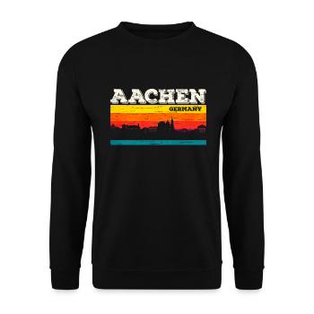 Aachen - Unisex Pullover - Schwarz - Vorne - Alina (178cm) & Michal (187cm)