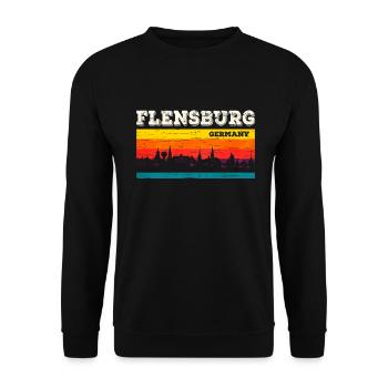 Flensburg - Unisex Pullover - Schwarz - Vorne - Alina (178cm) & Michal (187cm)