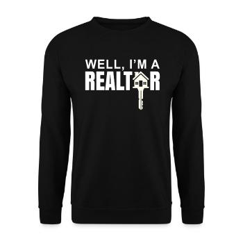 Immobilienmakler - Unisex Pullover - Schwarz - Vorne - Alina (178cm) & Michal (187cm)
