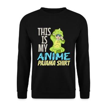 Anime - Unisex Pullover - Schwarz - Vorne - Alina (178cm) & Michal (187cm)
