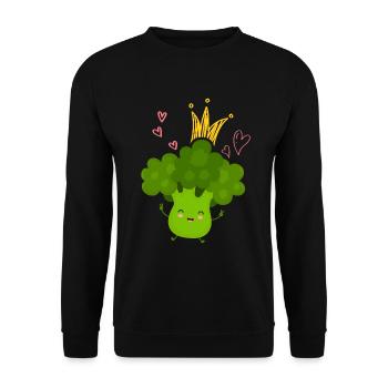 Broccoli - Unisex Sweatshirt - black - Front - Alina (178cm) & Michal (187cm)