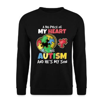 Autismus Sohn - Unisex Pullover - Schwarz - Vorne - Alina (178cm) & Michal (187cm)