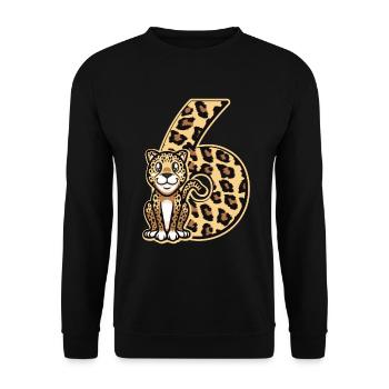 6. Geburtstag - Unisex Pullover - Schwarz - Vorne - Alina (178cm) & Michal (187cm)