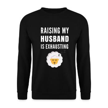 Funny Couple - Husband Raising - Unisex Sweatshirt - black - Front - Alina (178cm) & Michal (187cm)