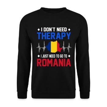 Romania - Unisex Sweatshirt - black - Front - Alina (178cm) & Michal (187cm)