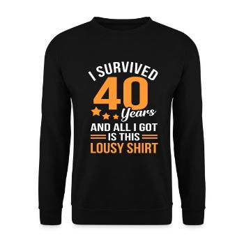 40th birthday - Unisex Sweatshirt - black - Front - Alina (178cm) & Michal (187cm)