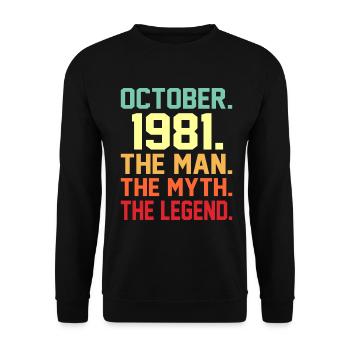1981 - Sweat-shirt Unisexe - noir - Devant - Alina (178cm) & Michal (187cm)