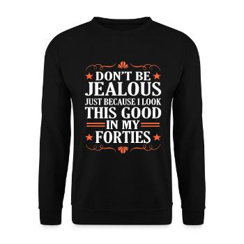 40e anniversaire - Sweat-shirt Unisexe - noir - Devant - Alina (178cm) & Michal (187cm)