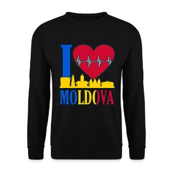 Moldawien - Unisex Pullover - Schwarz - Vorne - Alina (178cm) & Michal (187cm)