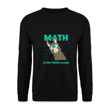 Mathématiques Mathématiques Lama Alpaga Doux Drôle - Sweat-shirt Unisexe - noir - Devant - Alina (178cm) & Michal (187cm)