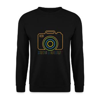 Photo Camera Photographer Image Editing Photo Camera - Unisex Sweatshirt - black - Front - Alina (178cm) & Michal (187cm)