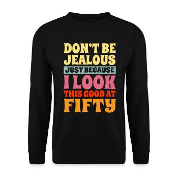 50e anniversaire - Sweat-shirt Unisexe - noir - Devant - Alina (178cm) & Michal (187cm)