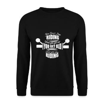 Moto Biker Motocycliste Bike Chopper - Sweat-shirt Unisexe - noir - Devant - Alina (178cm) & Michal (187cm)