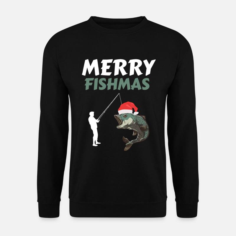 Drôle de pêcheur de Noël - Sweat-shirt Unisexe - noir