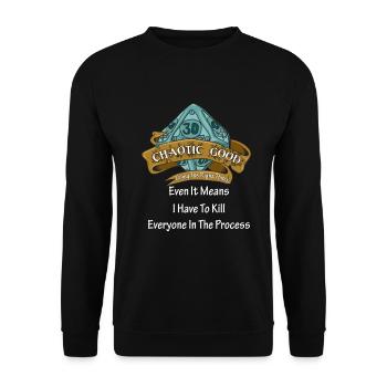 RpG Role Play Pen & Paper - Unisex Sweatshirt - black - Front - Alina (178cm) & Michal (187cm)