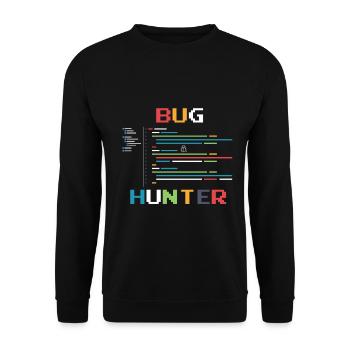 Bugs Bug Gamer Game Zocker Spielfehler - Unisex Pullover - Schwarz - Vorne - Alina (178cm) & Michal (187cm)
