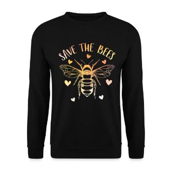 Save the bees - Unisex Sweatshirt - black - Front - Alina (178cm) & Michal (187cm)