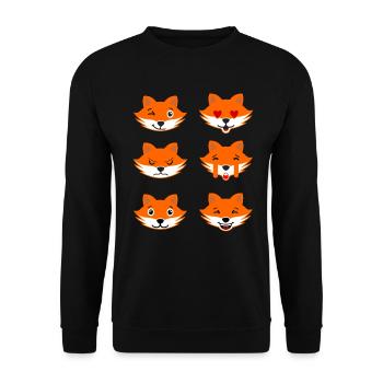 Fox - Unisex Sweatshirt - black - Front - Alina (178cm) & Michal (187cm)