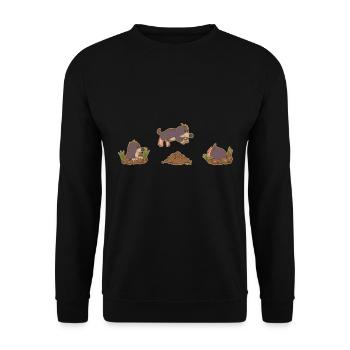 Mole Jumping - Unisex Sweatshirt - black - Front - Alina (178cm) & Michal (187cm)