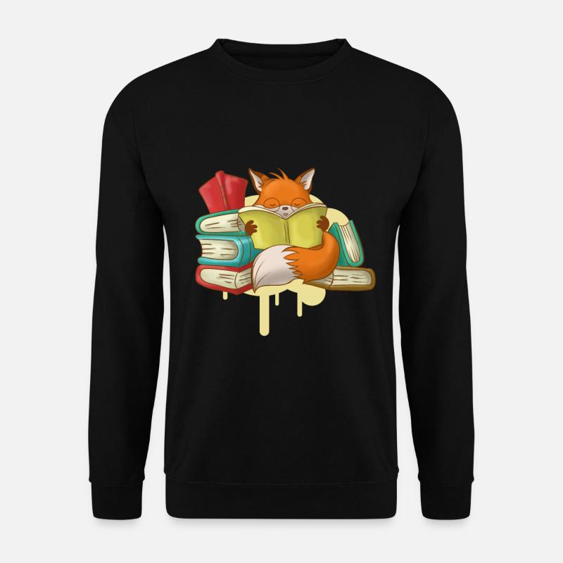 Fox Book Reading Books - Unisex Sweatshirt - black
