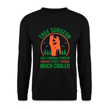 Funny Aborist Chainsaw Gift - Unisex Sweatshirt - black - Front - Alina (178cm) & Michal (187cm)
