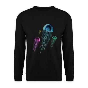 Qualle - Unisex Pullover - Schwarz - Vorne - Alina (178cm) & Michal (187cm)
