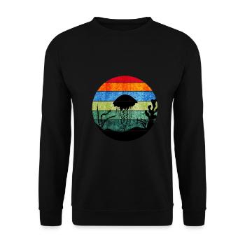 Qualle - Unisex Pullover - Schwarz - Vorne - Alina (178cm) & Michal (187cm)