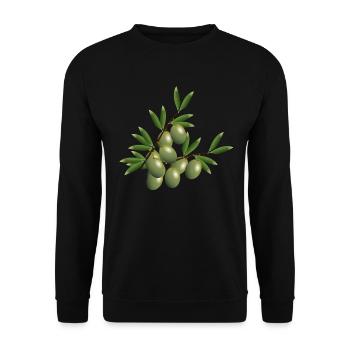 Olives Olivier Olives vertes Huile d’olive - Sweat-shirt Unisexe - noir - Devant - Alina (178cm) & Michal (187cm)