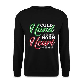 Hiver Mains Froides Cœur Chaud Neige Froid - Sweat-shirt Unisexe - noir - Devant - Alina (178cm) & Michal (187cm)