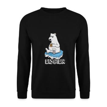 Eisbier Eisbär Bier Geschenk - Unisex Pullover - Schwarz - Vorne - Alina (178cm) & Michal (187cm)