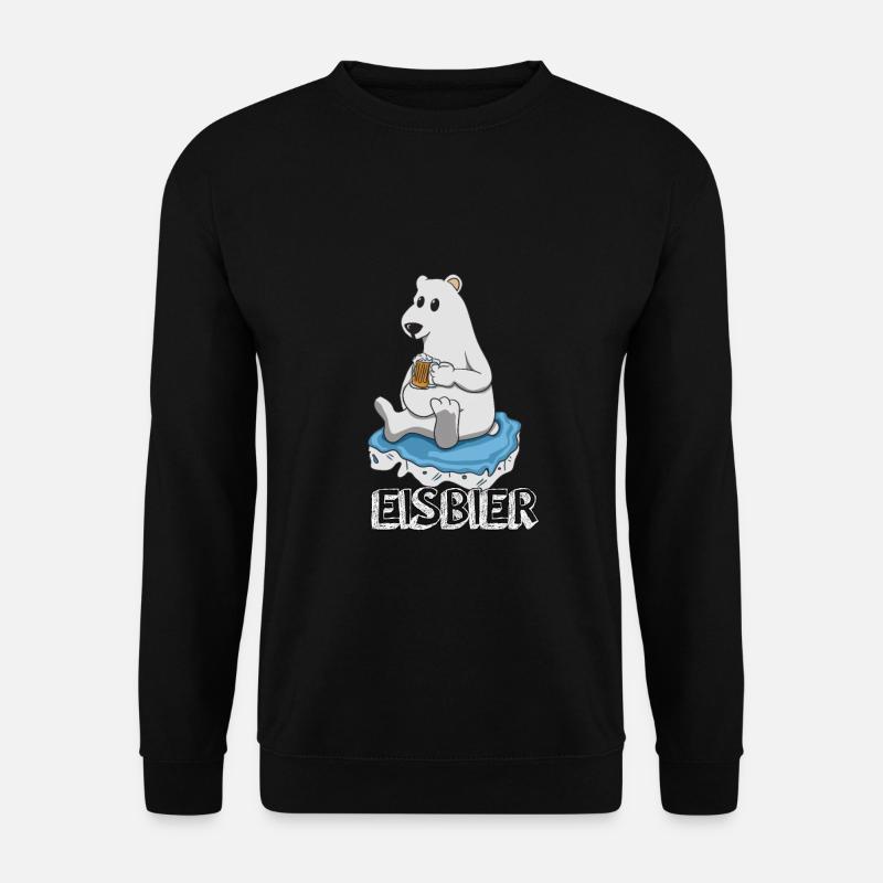 Eisbier Eisbär Bier Geschenk - Unisex Pullover - Schwarz