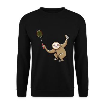 Lustiger Pickleball Badminton Federball - Unisex Pullover - Schwarz - Vorne - Alina (178cm) & Michal (187cm)