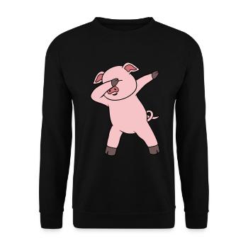 Dabing pig - Unisex Sweatshirt - black - Front - Alina (178cm) & Michal (187cm)