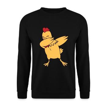 Poulet - Sweat-shirt Unisexe - noir - Devant - Alina (178cm) & Michal (187cm)