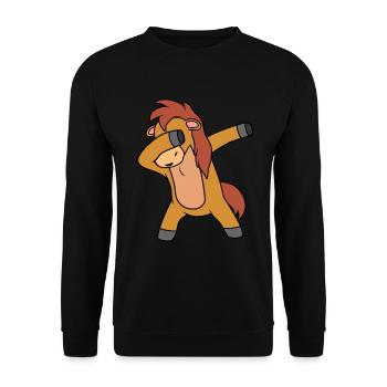 Horse - Unisex Sweatshirt - black - Front - Alina (178cm) & Michal (187cm)