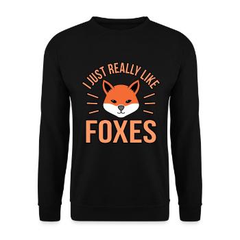 Fox - Unisex Sweatshirt - black - Front - Alina (178cm) & Michal (187cm)
