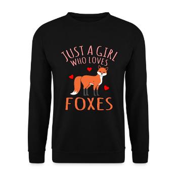 Fox - Unisex Sweatshirt - black - Front - Alina (178cm) & Michal (187cm)