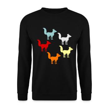 Fox - Unisex Sweatshirt - black - Front - Alina (178cm) & Michal (187cm)