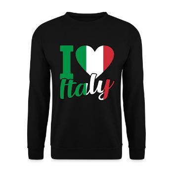 Italian Italy Flag Italia - Unisex Sweatshirt - black - Front - Alina (178cm) & Michal (187cm)