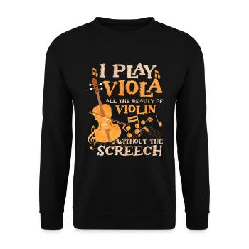 I play viola - Unisex Sweatshirt - black - Front - Alina (178cm) & Michal (187cm)