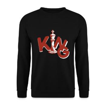 Checkmate Chessboard King Checker - Unisex Sweatshirt - black - Front - Alina (178cm) & Michal (187cm)