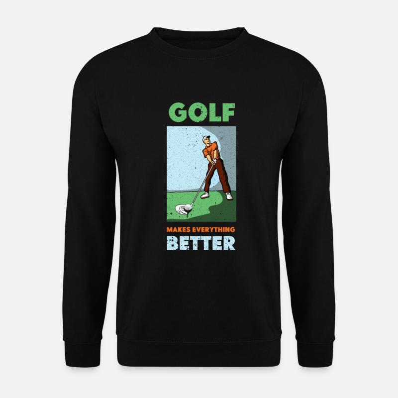 Golf Golfer Golfschläger Golfball Golfplatz - Unisex Pullover - Schwarz
