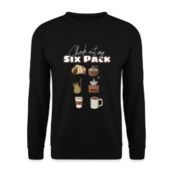 Kaffee - Unisex Pullover - Schwarz - Vorne - Alina (178cm) & Michal (187cm)
