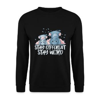 Elefant - Unisex Pullover - Schwarz - Vorne - Alina (178cm) & Michal (187cm)