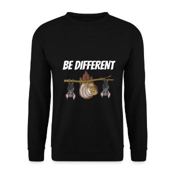 Chauve-souris hibou - Sweat-shirt Unisexe - noir - Devant - Alina (178cm) & Michal (187cm)